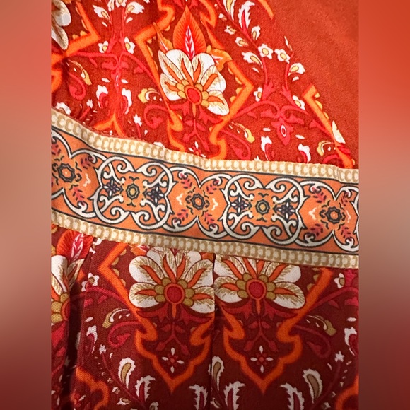 R. Vivimos Floral Red Hi Low Dress - Picture 5 of 7